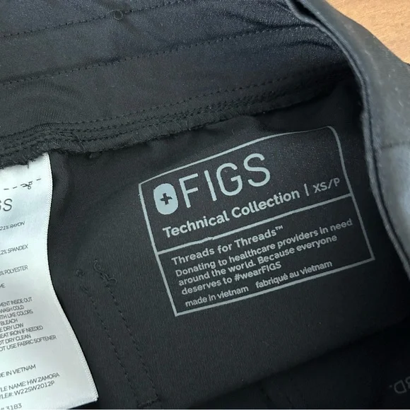 Figs High Waisted Zamora Jogger Scrub Pants Black Size Extra Small Petite - Picture 8 of 12